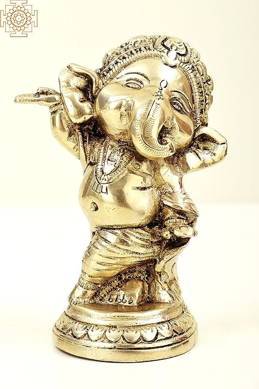 5" Baby Ganesha | Brass Lord Ganesha | Brass Statue | Handmade | Made In India