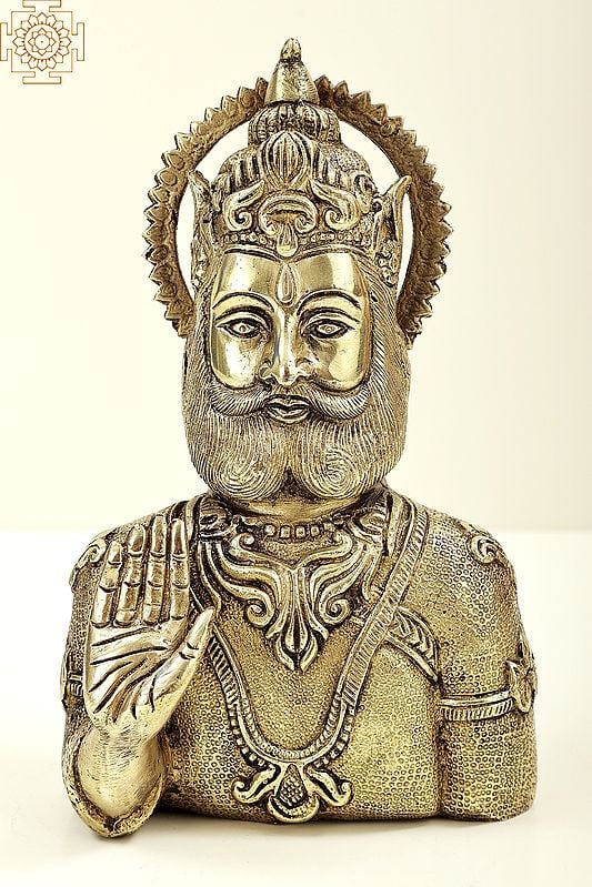 8" Maharaja Agrasen Bust | Brass Maharaja Agrasen Bust | Brass Statue | Handmade | Made In India