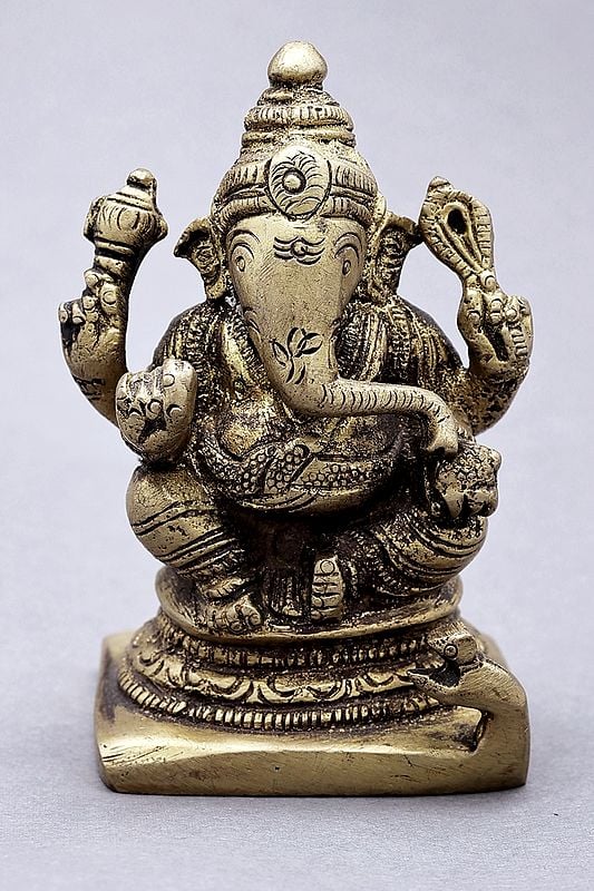 3" Small Lord Ganesha | Brass Ganesha | Handmade | Made In India