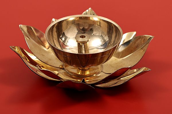 1.5" Lotus Design lamp | Brass lamp | diya | Handmade | Made In India