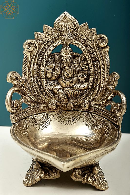 6" Handmade Ganesha Lamp (Diya)