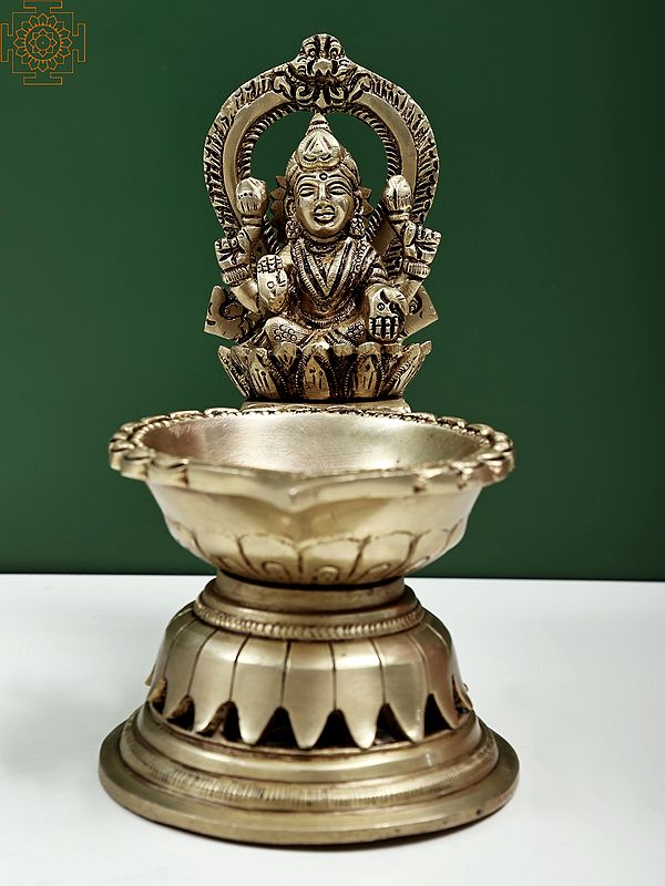 7" Large Goddess Lakshmi Diya | Handmade