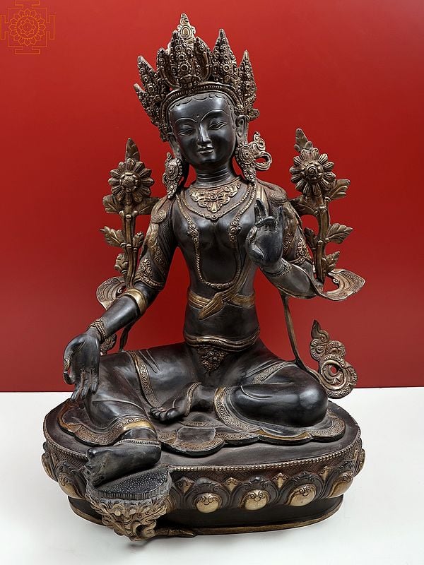 24" Goddess Green Tara (Tibetan Buddhist Deity) | Handmade