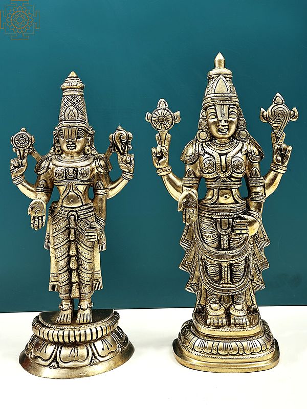 12" Tirupati Balaji with Padmavati | Handmade