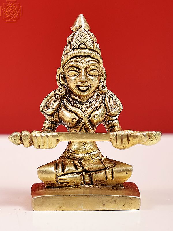 2" Small Goddess Annapurna Brass Sculpture | Handmade