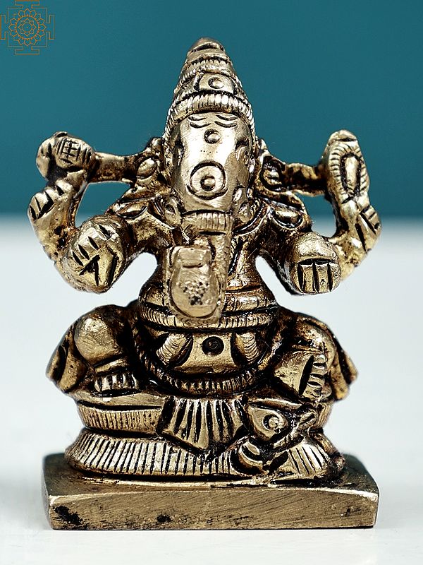 2" Small Good Luck Pocket Ganesha Idol in Brass | Handmade | Made in India