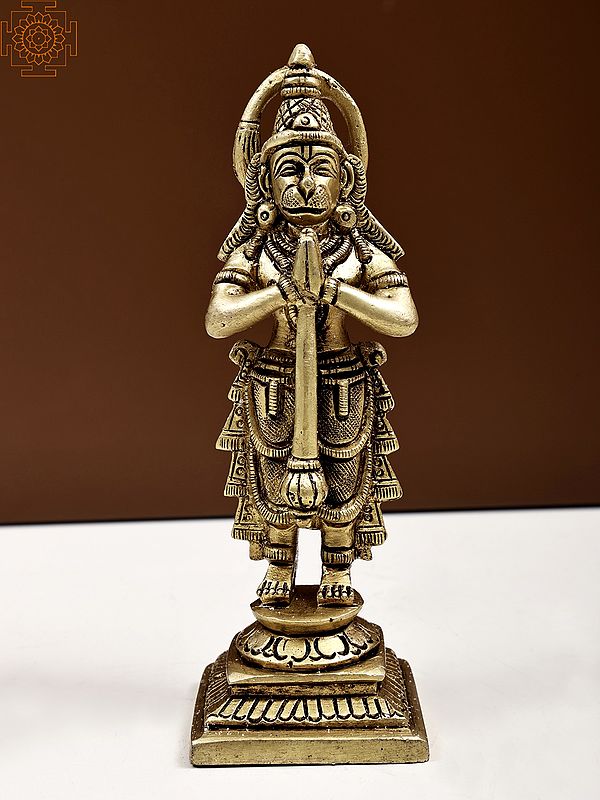6" Shri Hanuman Statue in Namaskara Mudra | Handmade