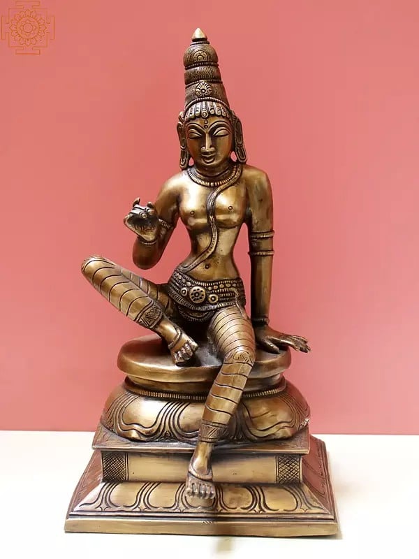 12" Seated Uma | Bhogashakti | Brass Handmade