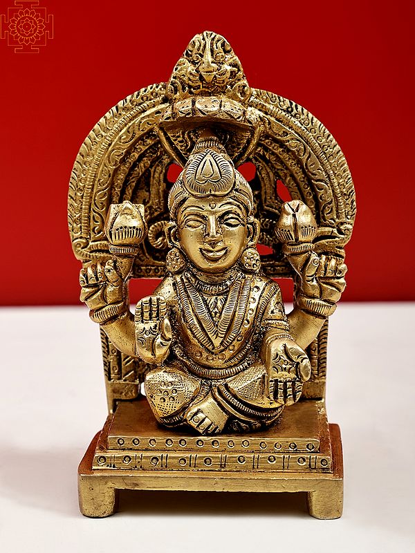 4" Small Four-Armed Lakshmi in Abhaya-Mudra | Handmade