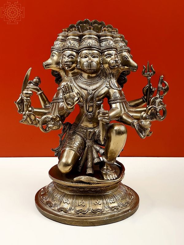 15" Panchamukhi Hanuman | Bronze Masterpiece | Handmade