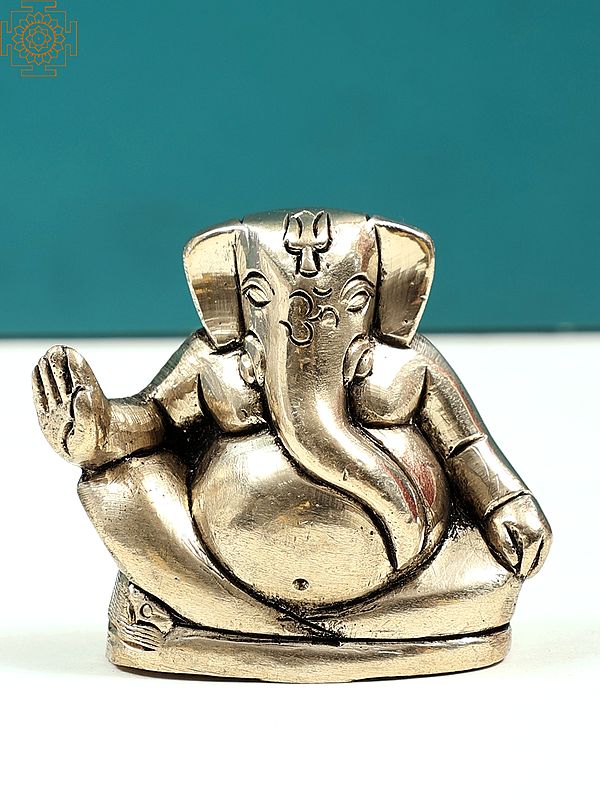 2" Small Good Luck Ganesha Statue | Handmade Brass Sculptures ZEQ431