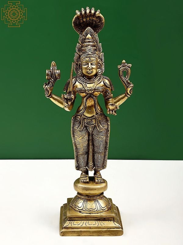 12" Standing Devi Mariamman (South Indian Goddess Durga) | Handmade