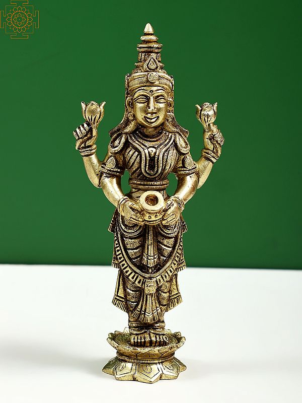 8" Standing Goddess Lakshmi | Handmade