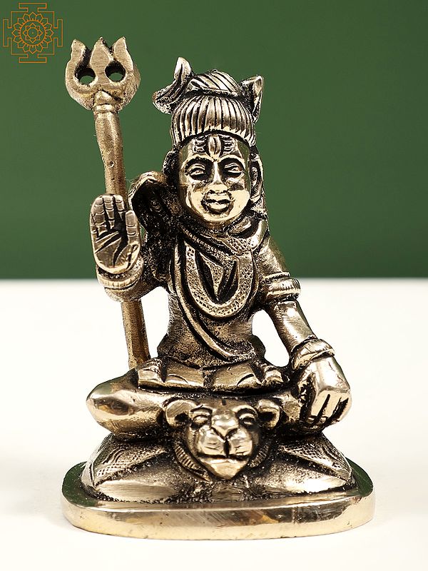 3" Small Mahadeva Shiva Sculpture | Handmade Brass Statue