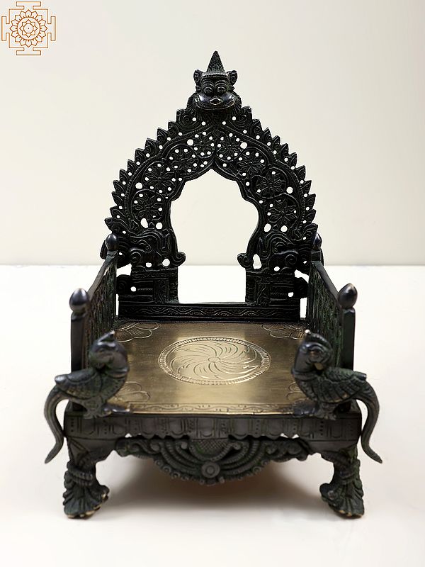 8" Kirtimukha Throne for Your Favourite Deity in Brass | Handmade