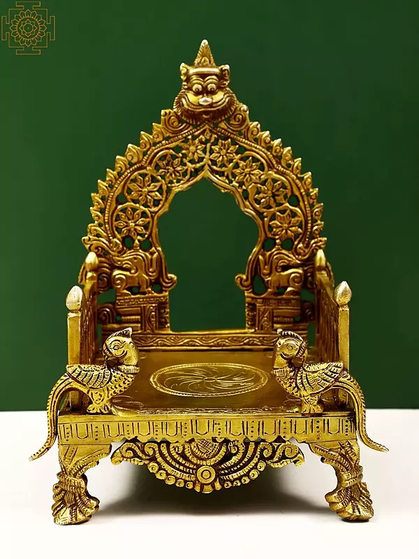 8" Kirtimukha Throne for Your Favourite Deity in Brass | Handmade