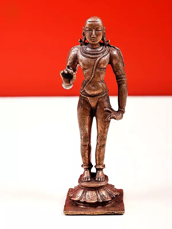 4" Small Copper Bala Murugan (Kartikeya) Statue | Handmade