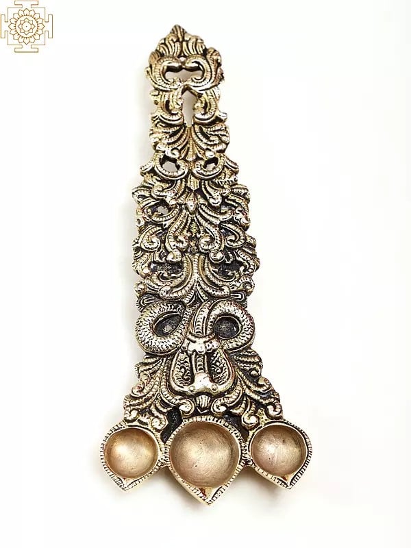 10" Brass Nagraj Design Kapoor Aarti Spoon | Handmade