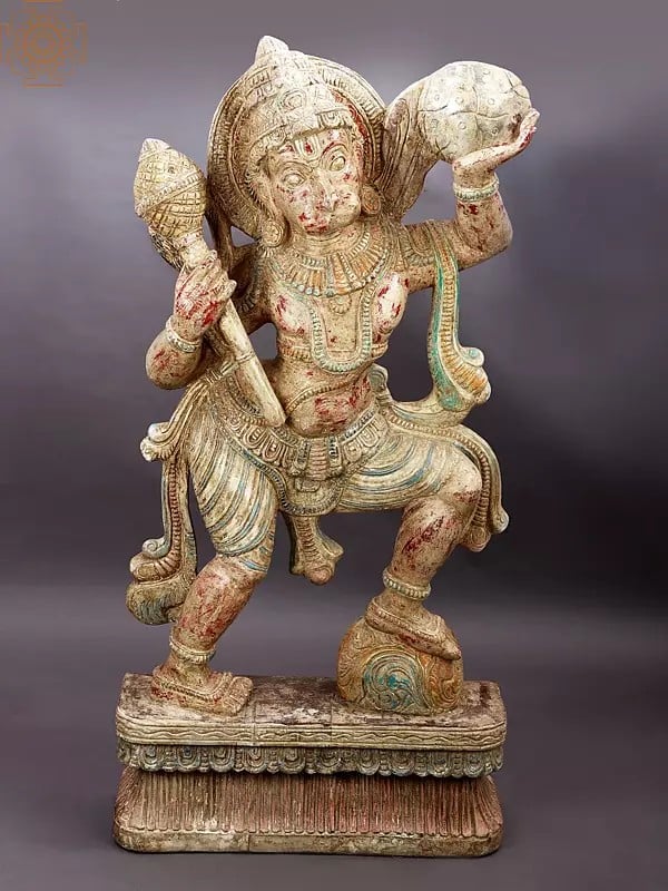 48" Large Vintage Wooden Hanuman Ji | Handmade