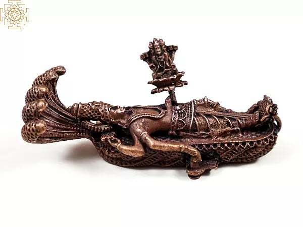 3" Small Copper Shree Padmanabha Swamy | Handmade