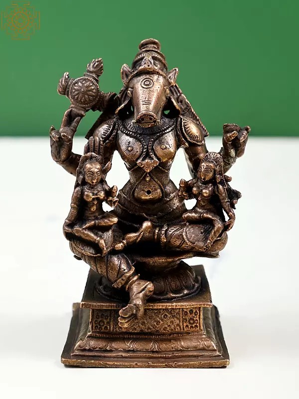 3" Small Copper Varaha Avatara of Vishnu | Handmade