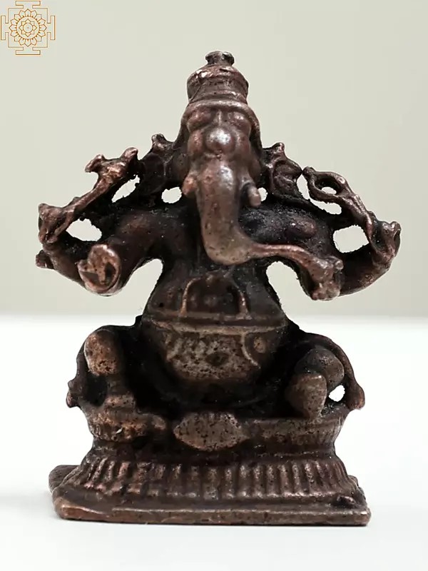 1" Small Copper Lord Ganesha Statue | Handmade