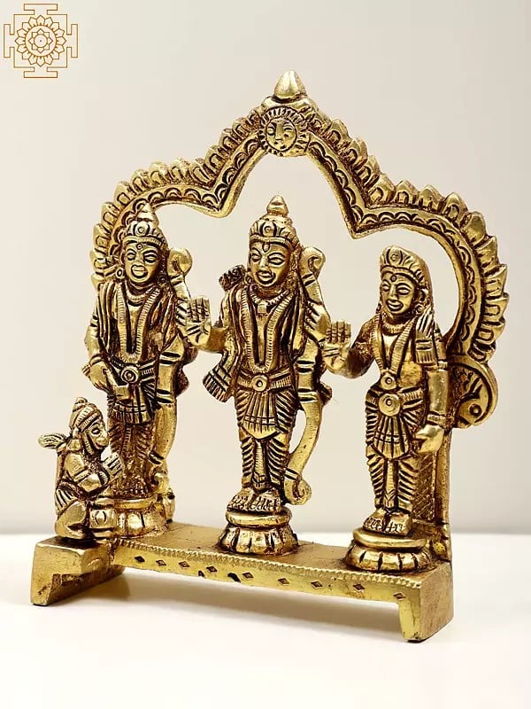 4" Small Ram Darbar Brass Statue | Handmade | Exotic India Art