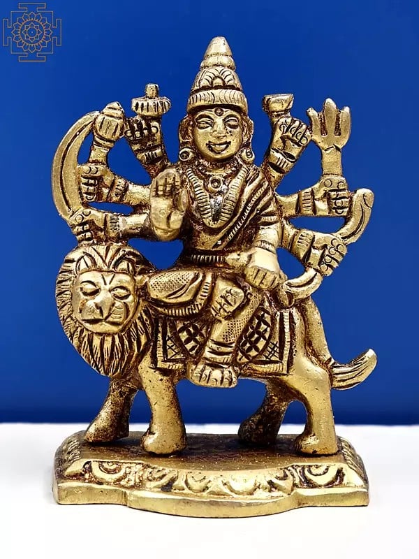 Brass Statue Exotic India Goddess Durga 