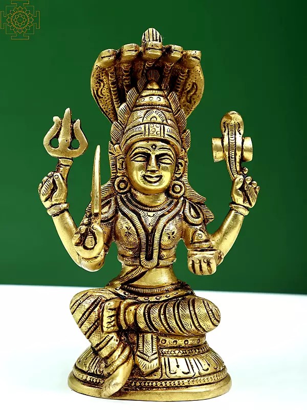 6" Small Mariamman Brass Idol (South Indian Goddess Durga) | Handmade