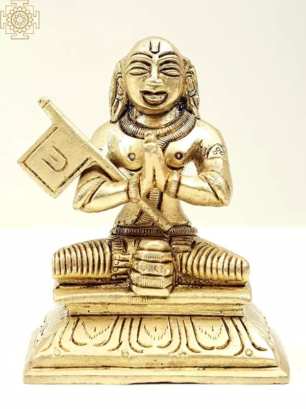 4"  Small Brass Swami Ramanuja Statue | Handmade