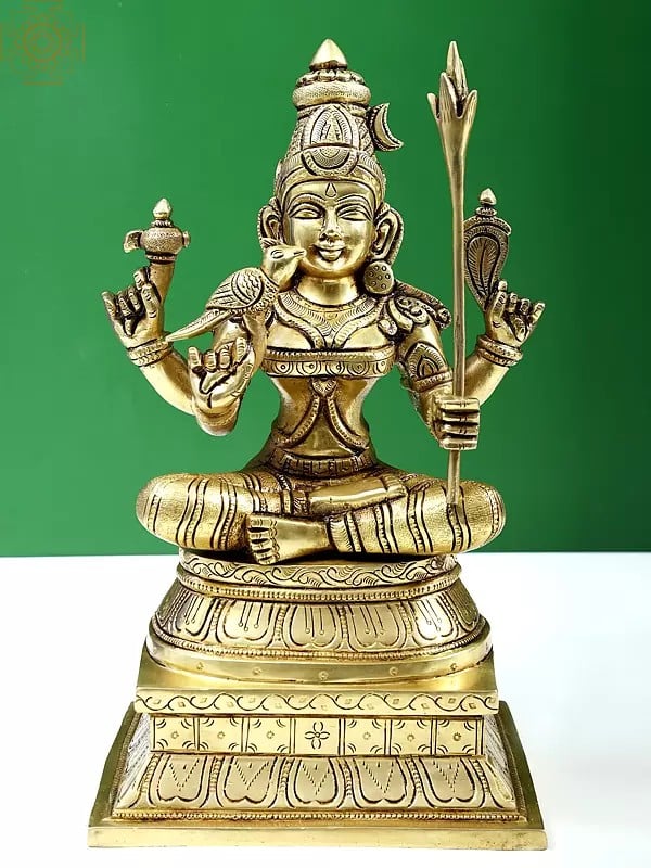 12" Brass Goddess Rajarajeshwari | Handmade