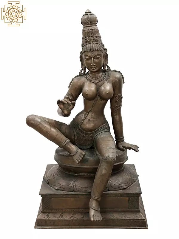 28" Devi Uma (Bhoga Shakti) | Handmade | Madhuchista Vidhana (Lost-Wax) | Panchaloha Bronze from Swamimalai