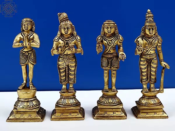 5" Small Nalvar Set Statue (Appar, Sundarar, Manika Vasagar and Sambandar) | Handmade