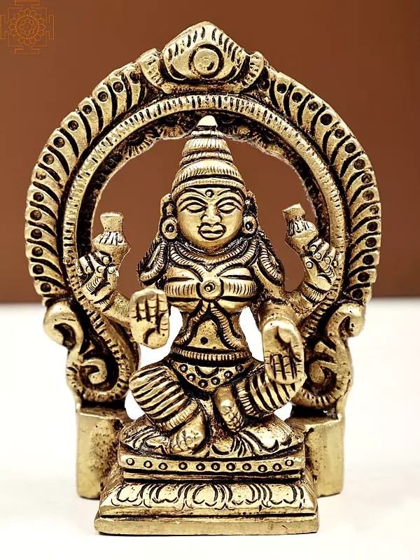 3" Small Brass Goddess Lakshmi Statue with Thiruvachi | Handmade Idols