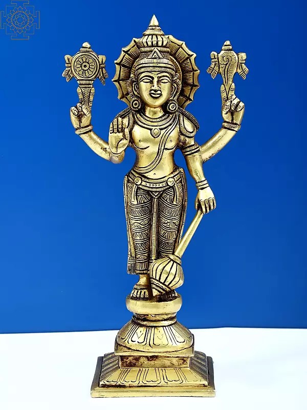 10" Standing Bhagawan Vishnu | Handmade