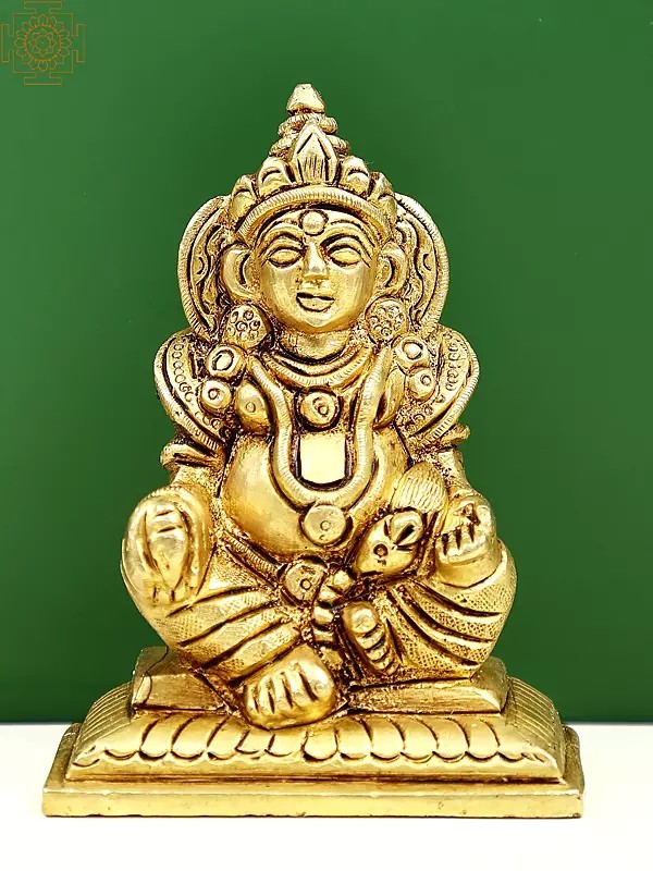 3" Small Buddhist Kubera Idol | Handmade Brass Statue