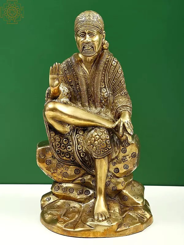 13" Brass Shirdi Sai Baba Statue