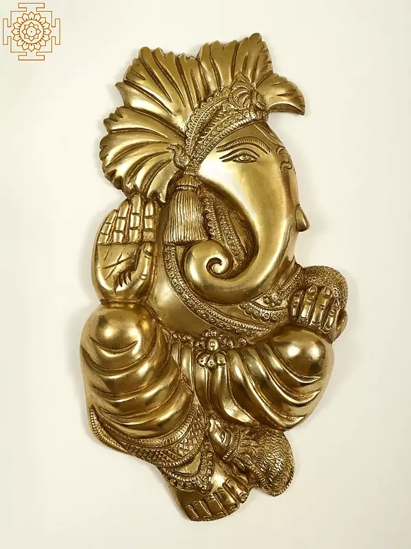 9" Brass Varad Vinayak Ganesha Wall Hanging