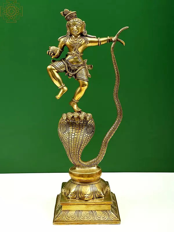 18" Brass Kaliya Krishna