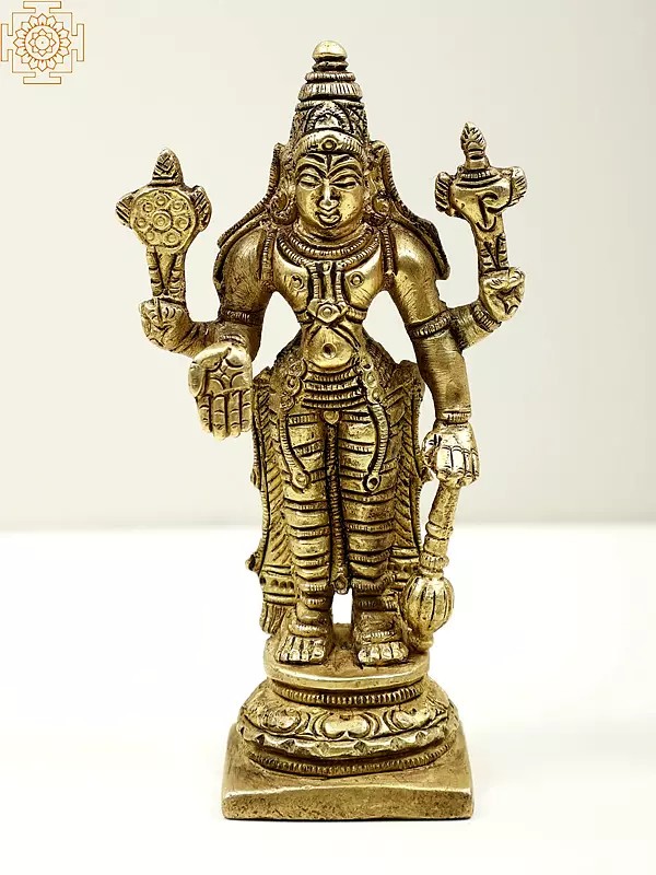 4" Small Standing Bhagwan Vishnu Idol