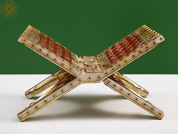 10" White Marble Rihal (Book Stand)