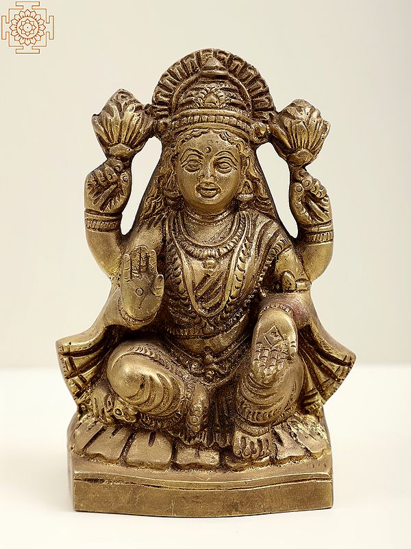 5" Small Brass Goddess Lakshmi