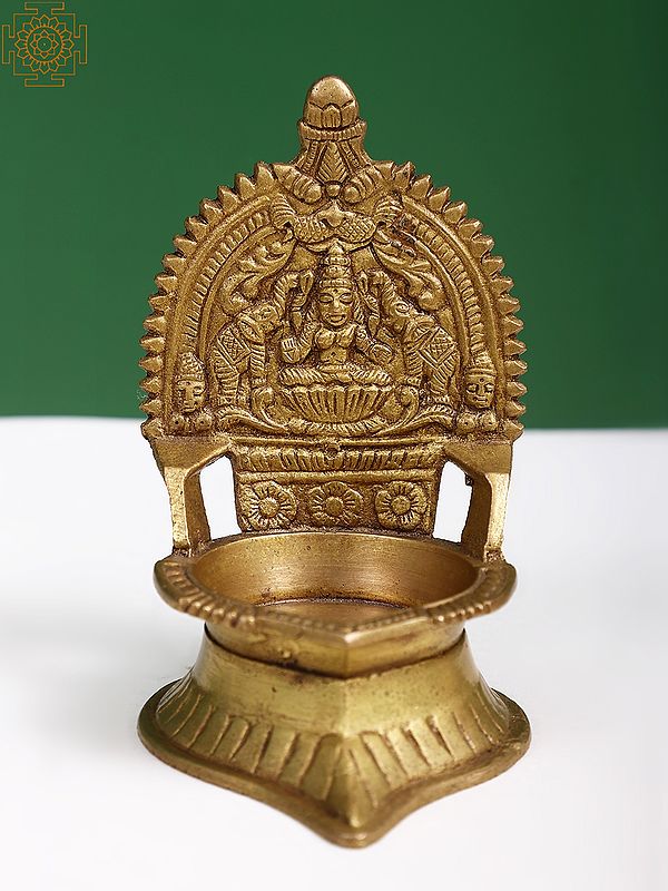 4" Small Brass Gajalakshmi Lamp