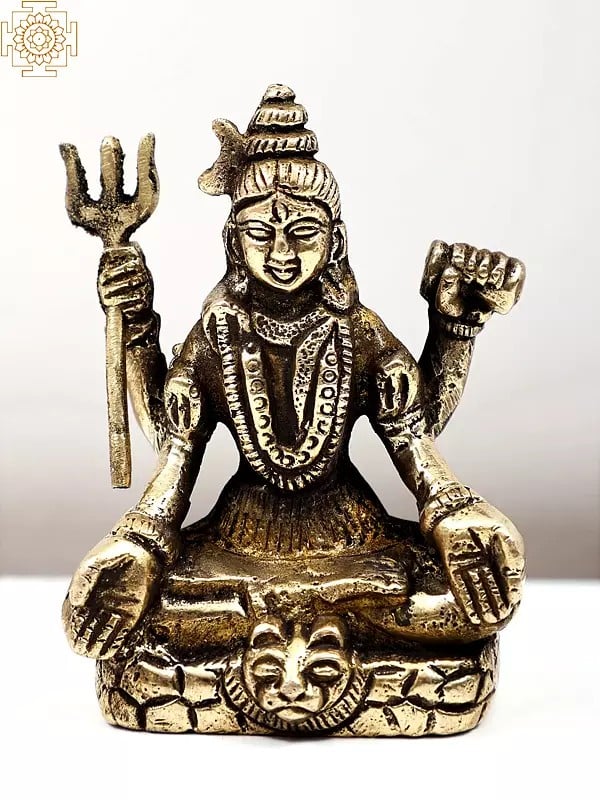 3" Small Brass Lord Shiva Statue