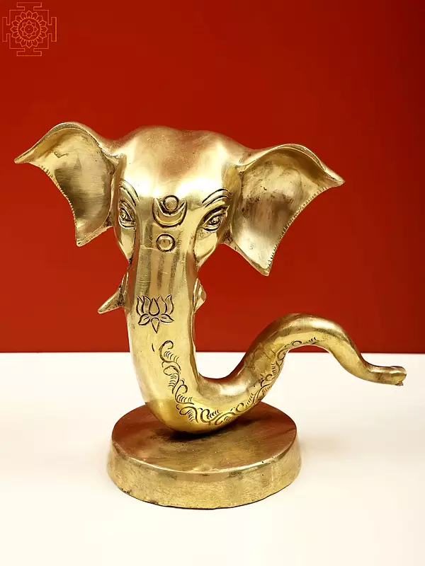 9" Brass Stylish Ganesha Head
