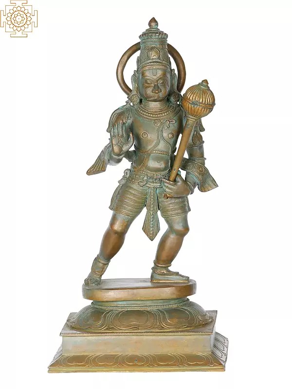 14" Standing Hanuman | Handmade | Madhuchista Vidhana (Lost-Wax) | Panchaloha Bronze from Swamimalai
