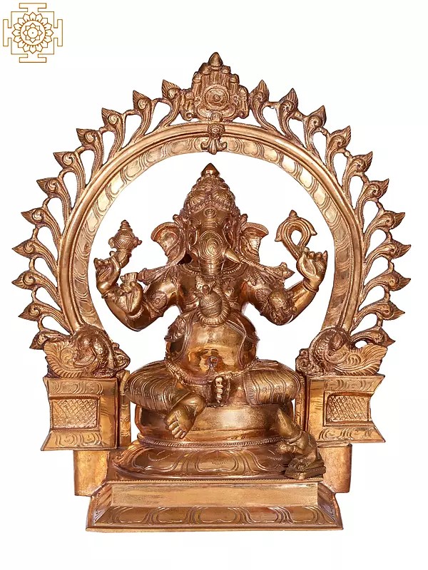 19" Four-Armed Ekdanta Ganesha | Madhuchista Vidhana (Lost-Wax) | Panchaloha Bronze from Swamimalai