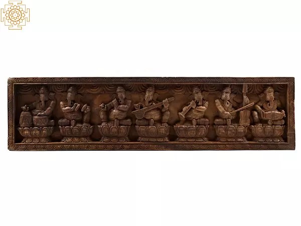 72" Large Wooden Musical Ganesha Panel