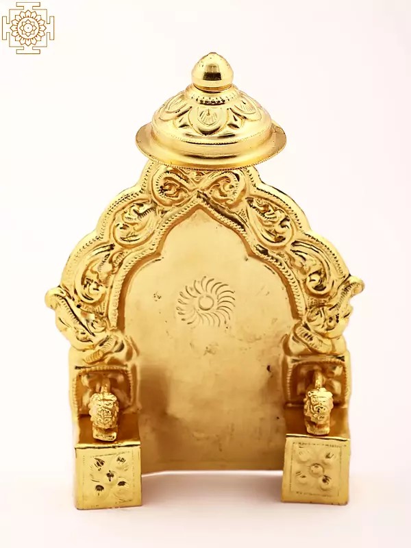 7" Small Brass Throne with Umbrella