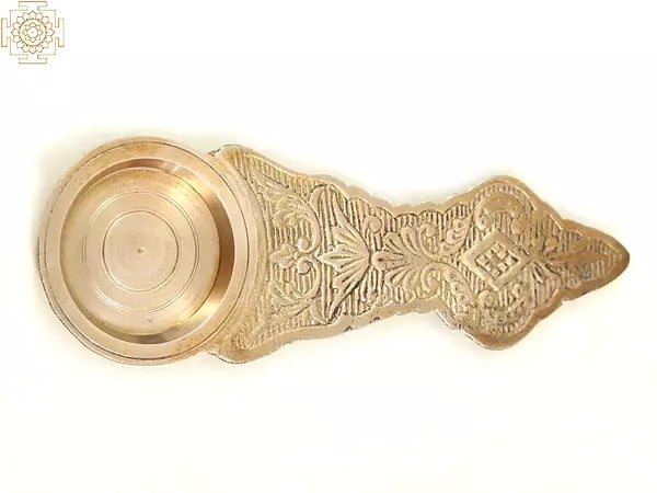 6" Small Brass Traditional Kapoor Arti Holder